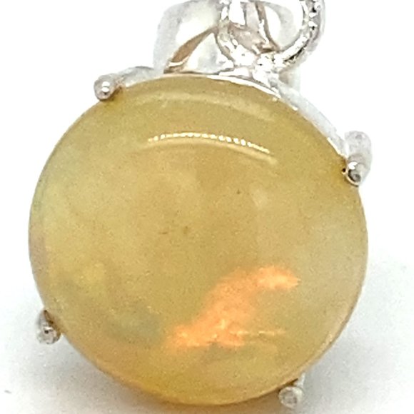 Welo Opal 4.35ct Platinum Finish Silver Pendant - Picture 7 of 7